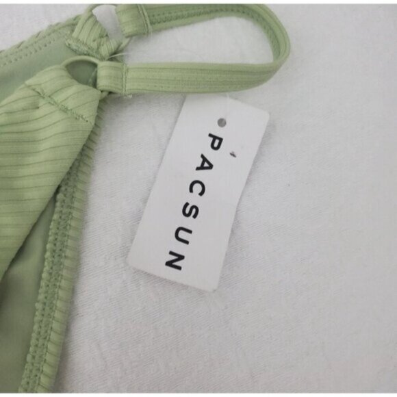 PACSUN Limited Edition Light Green "ALANNA" Ribbed Ring Bikini Bottom- NWT - Picture 12 of 14